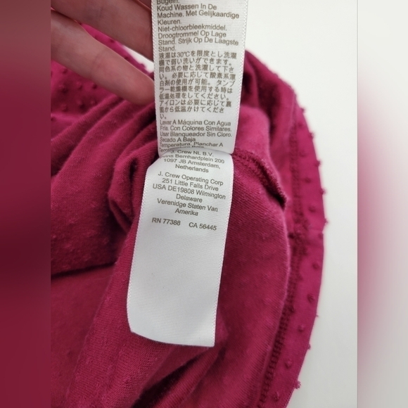 J. Crew Long Sleeve Polka Dot Pink Top - Picture 12 of 12